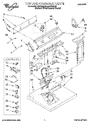 TOP AND CONSOLE, LIT/OPTIONAL Diagram and Parts List for LGV7848DQ0  Whirlpool Dryer