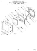 OVEN DOOR Diagram and Parts List for KEMS377DAL2  KitchenAid Microwave Oven Combo