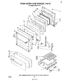 OVEN DOOR AND BROILER Diagram and Parts List for SE953PEKT0  Whirlpool Range