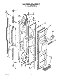 FREEZER DOOR Diagram and Parts List for KSRS27QXWH00  KitchenAid Refrigerator
