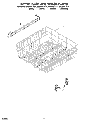 UPPER RACK AND TRACK PARTS Diagram and Parts List for DUL240XTPT1  Whirlpool Dishwasher
