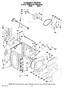 CABINET PARTS Diagram and Parts List for YMED6400TB0  Maytag Dryer