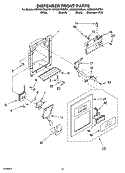 DISPENSER FRONT PARTS Diagram and Parts List for KSRX25FNBL01  KitchenAid Refrigerator