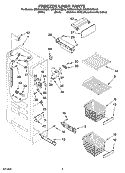 FREEZER LINER PARTS Diagram and Parts List for GS5SHAXSA00  Whirlpool Refrigerator