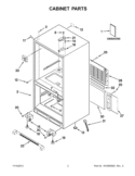 CABINET PARTS Diagram and Parts List for KBLS19KTMS3  KitchenAid Refrigerator