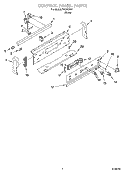 CONTROL PANEL PARTS Diagram and Parts List for WGE32301  Whirlpool Range