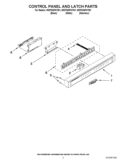 CONTROL PANEL AND LATCH PARTS Diagram and Parts List for WDF530PSYW1  Whirlpool Dishwasher