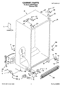 CABINET PARTS Diagram and Parts List for 3KES0GTQNL00  Whirlpool Refrigerator