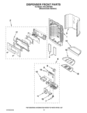 DISPENSER FRONT PARTS Diagram and Parts List for KFXL25RYMS4  KitchenAid Refrigerator
