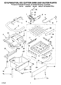 EVAPORATOR ICE CUTTER GRID AND WATER PARTS Diagram and Parts List for GI1500XHB4  Whirlpool Ice Maker