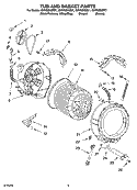 TUB AND BASKET PARTS Diagram and Parts List for GHW9250ML1  Whirlpool Washer