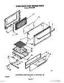 OVEN DOOR AND BROILER Diagram and Parts List for SF301BERW0  Whirlpool Range
