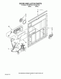 DOOR AND LATCH PARTS Diagram and Parts List for DU1345XTVQ1  Whirlpool Dishwasher