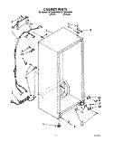 CABINET Diagram and Parts List for EV150NXAW00  Whirlpool Freezer