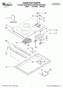 COOKTOP PARTS, OPTIONAL PARTS Diagram and Parts List for GJC3054RS05  Whirlpool Cooktop