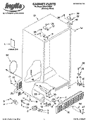 CABINET PARTS Diagram and Parts List for IS25AFXRD01  Inglis Refrigerator