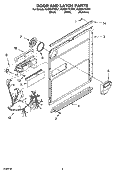 DOOR AND LATCH PARTS Diagram and Parts List for KUDI01FKWH1  KitchenAid Dishwasher
