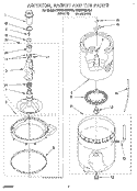 AGITATOR, BASKET AND TUB Diagram and Parts List for KAWE742BAL0  KitchenAid Washer