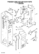 FREEZER LINER AND AIR FLOW PARTS Diagram and Parts List for KSSC42QTS00  KitchenAid Refrigerator