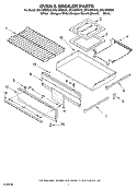 OVEN AND BROILER Diagram and Parts List for SF315PEKW0  Whirlpool Range