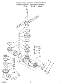 PUMP AND SPRAYARM Diagram and Parts List for DU840DWGZ2  Whirlpool Dishwasher