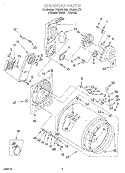 SECTION Diagram and Parts List for LEQ8857JT0  Whirlpool Dryer