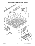 UPPER RACK AND TRACK PARTS Diagram and Parts List for KUDS35FXSS9  KitchenAid Dishwasher