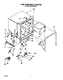 TUB ASSEMBLY Diagram and Parts List for GDP8500XXN2  Whirlpool Dishwasher