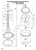 AGITATOR, BASKET AND TUB PARTS Diagram and Parts List for LSQ9660PG2  Whirlpool Washer