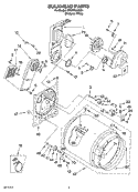 BULKHEAD PARTS Diagram and Parts List for YRES7645KQ1  Roper Dryer