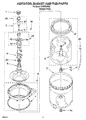 AGITATOR, BASKET AND TUB PARTS Diagram and Parts List for TAWS750PQ2  Estate Washer