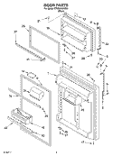 DOOR Diagram and Parts List for ET9CHKXKB02  Whirlpool Refrigerator