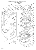 REFRIGERATOR LINER Diagram and Parts List for 3XARG496WP01  Whirlpool Refrigerator