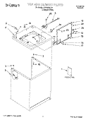 TOP AND CABINET, LITERATURE Diagram and Parts List for CAWX629JQ1  Whirlpool Washer