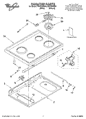 COOKTOP, LITERATURE Diagram and Parts List for RF4700XEW6  Whirlpool Range