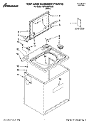 TOP AND CABINET PARTS Diagram and Parts List for 7MNTH8000TQ0  Whirlpool Washer