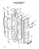 FREEZER DOOR Diagram and Parts List for KSRS22DWAL00  KitchenAid Refrigerator