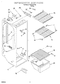 REFRIGERATOR LINER Diagram and Parts List for RS20EKXFW00  Roper Refrigerator