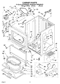 CABINET PARTS Diagram and Parts List for GGW9868KL2  Whirlpool Dryer