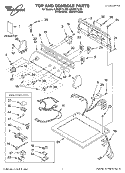 TOP AND CONSOLE, LITERATURE Diagram and Parts List for LGQ8611LW0  Whirlpool Dryer