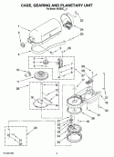 CASE, GEARING AND PLANETARY UNIT Diagram and Parts List for 5K5SSCWH0  KitchenAid Mixer
