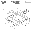 COOKTOP PARTS Diagram and Parts List for SF315PEPQ2  Whirlpool Range