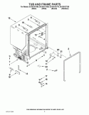 TUB AND FRAME PARTS Diagram and Parts List for DU1301XTVQ5  Whirlpool Dishwasher