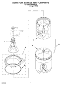 AGITATOR, BASKET AND TUB Diagram and Parts List for LSR5232LQ0  Whirlpool Washer