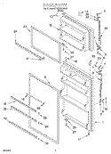 DOOR Diagram and Parts List for RT18EKREW02  Roper Refrigerator