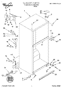 CABINET Diagram and Parts List for 3ET18NMXFW00  Whirlpool Refrigerator