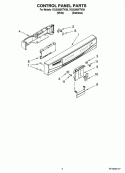 CONTROL PANEL PARTS Diagram and Parts List for 7GU2300XTVQ0  Whirlpool Dishwasher
