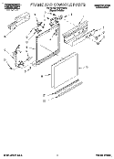 FRAME AND CONSOLE Diagram and Parts List for WU1000X8  Roper Dishwasher