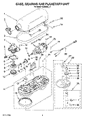 CASE, GEARING AND PLANETARY UNIT Diagram and Parts List for KL26M8XOB5  KitchenAid Mixer