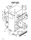 CABINET Diagram and Parts List for 6ET18RKXYW01  Whirlpool Refrigerator